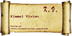 Kimmel Vivien névjegykártya